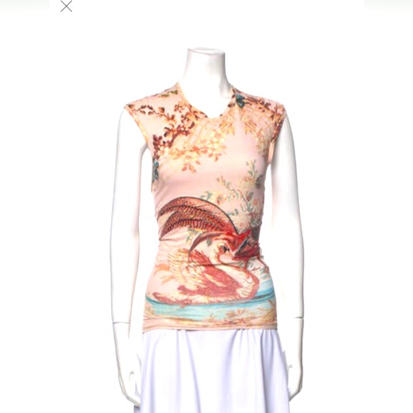 Roberto Cavalli Renaissance Print top - size small - Picture 1 of 4
